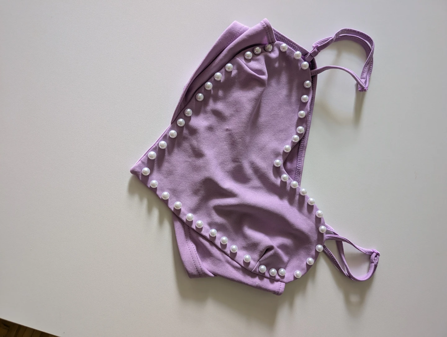 Lavender Halter Top with Pearl Detail