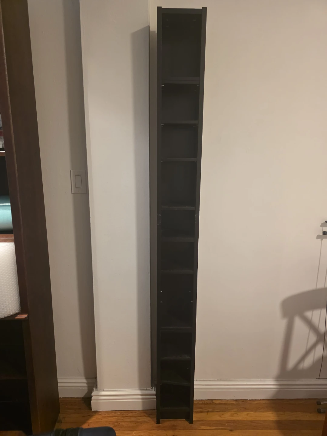 Black 10-Shelf Tall Media Storage Tower