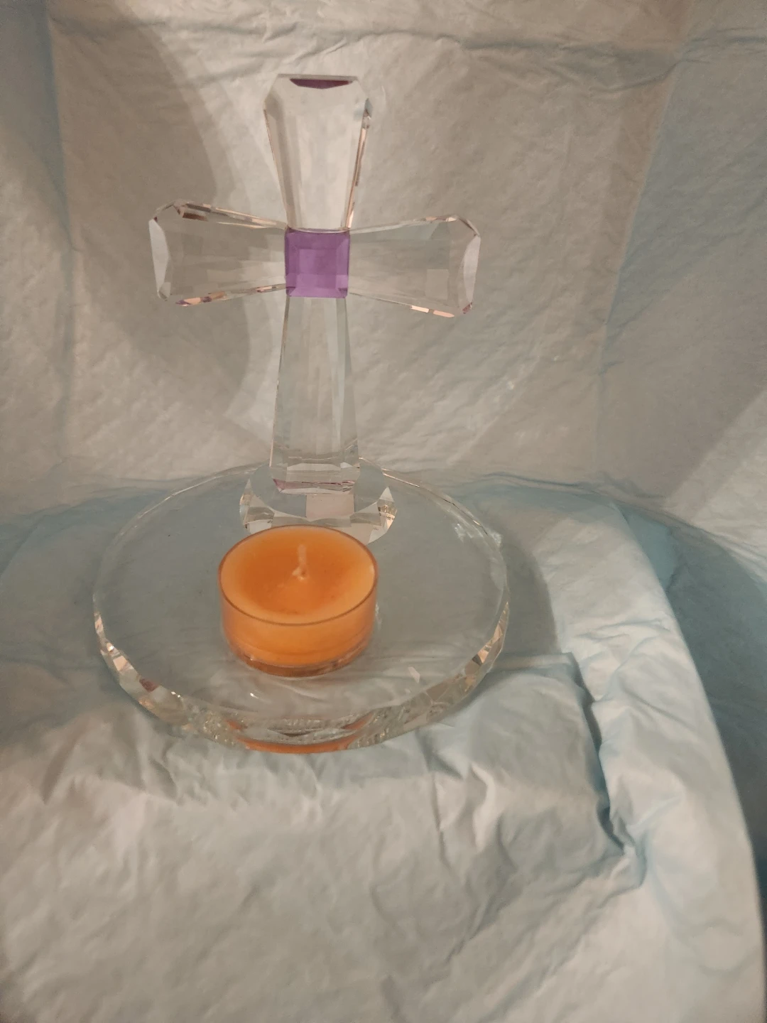 Partylite Crystal Cross Candle Holder with Tealight