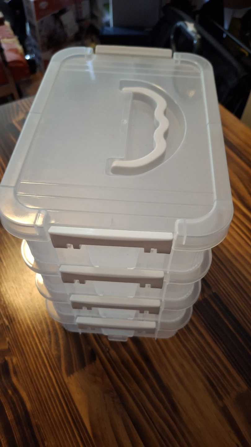 Stackable Clear Plastic Storage Bins with Handles - photo 3