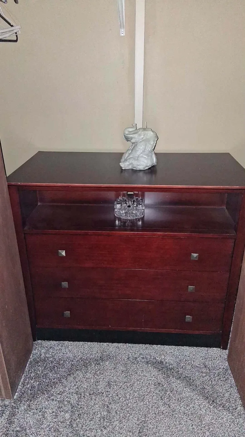 Dark Wood Dresser with 3 Drawers