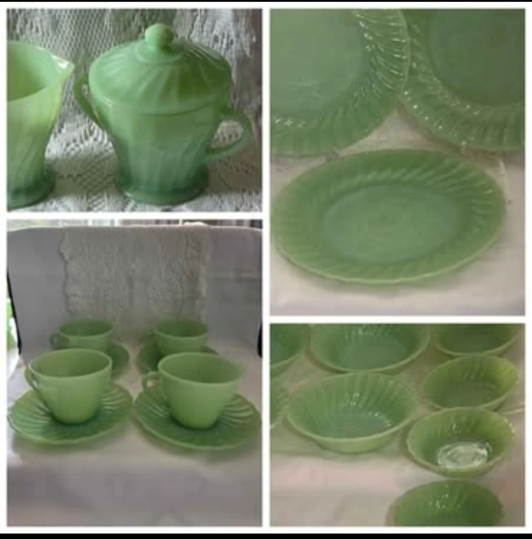 22 pieces Jadeite Fireking Dishes