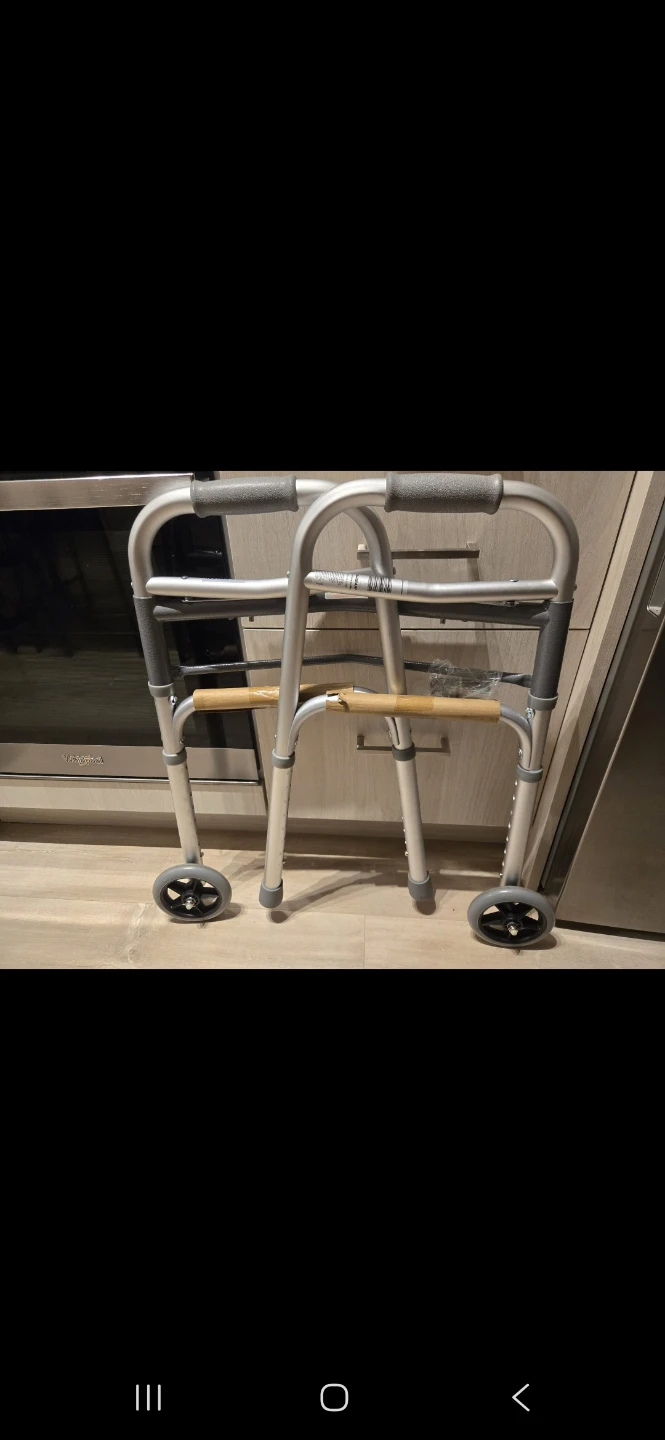 Medline Two-Button Folding Walker with Wheels - photo 2