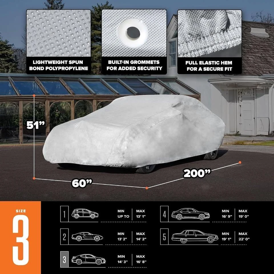 Car Cover. Breathable, dustproof, fits sedans up to 200 inches - photo 3