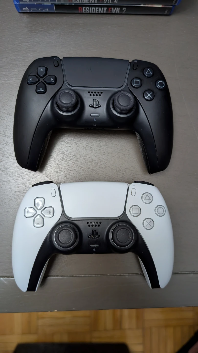 Ps5 controllers with eXtremeRate RISE4 V3 Remap Kit.