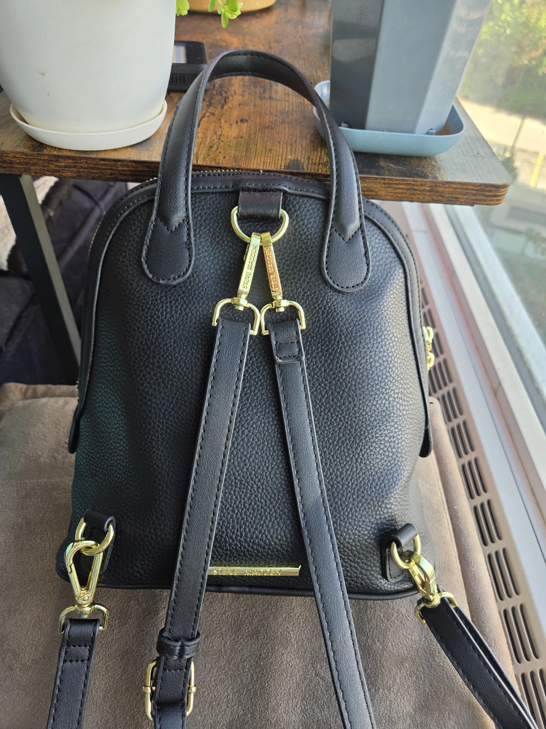 Steve Madden Black Faux Leather Backpack - photo 2