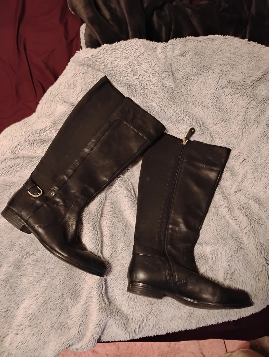 Black Leather Riding  boots - photo 2