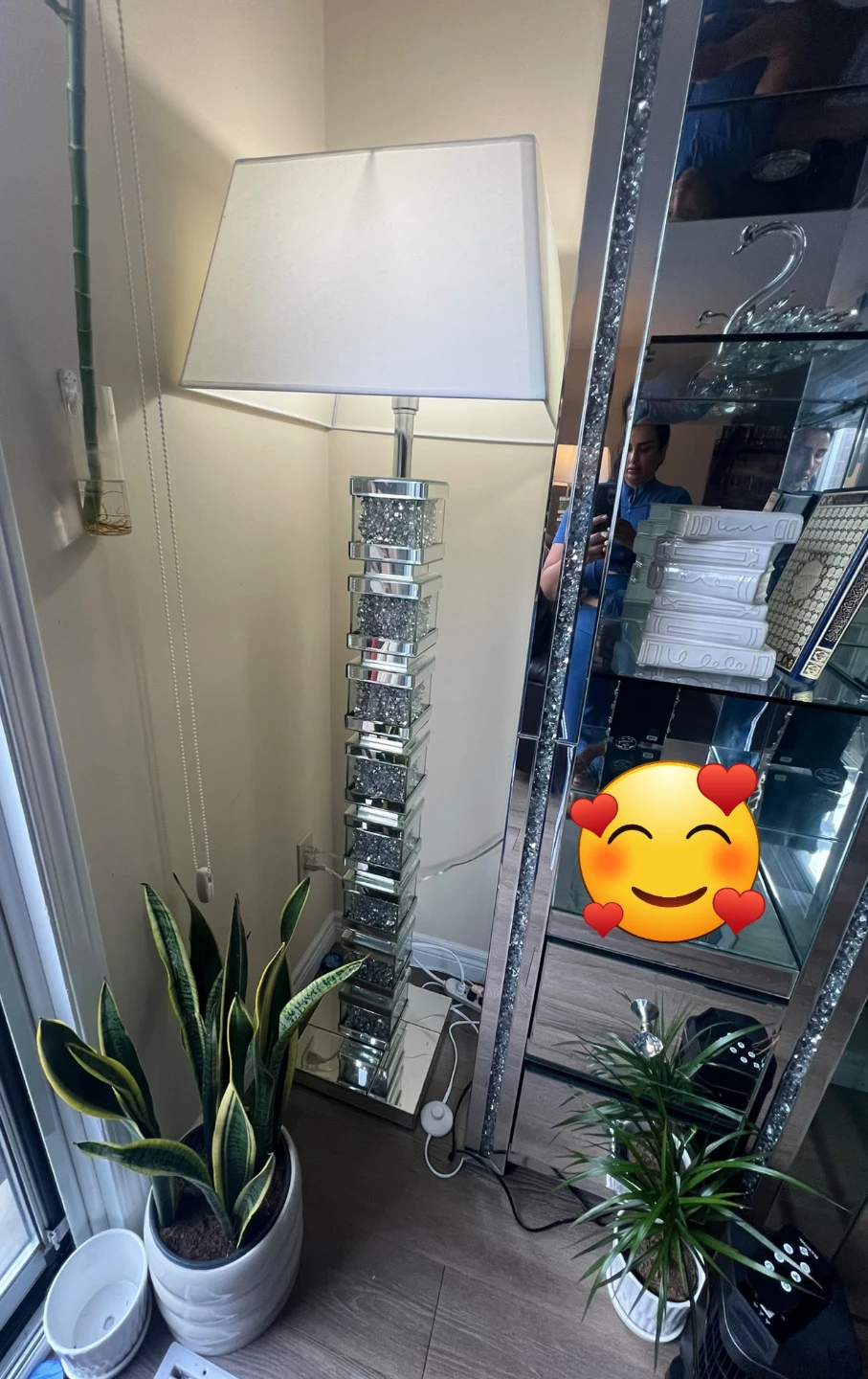 Crushed Diamond Mirror Floor Lamp