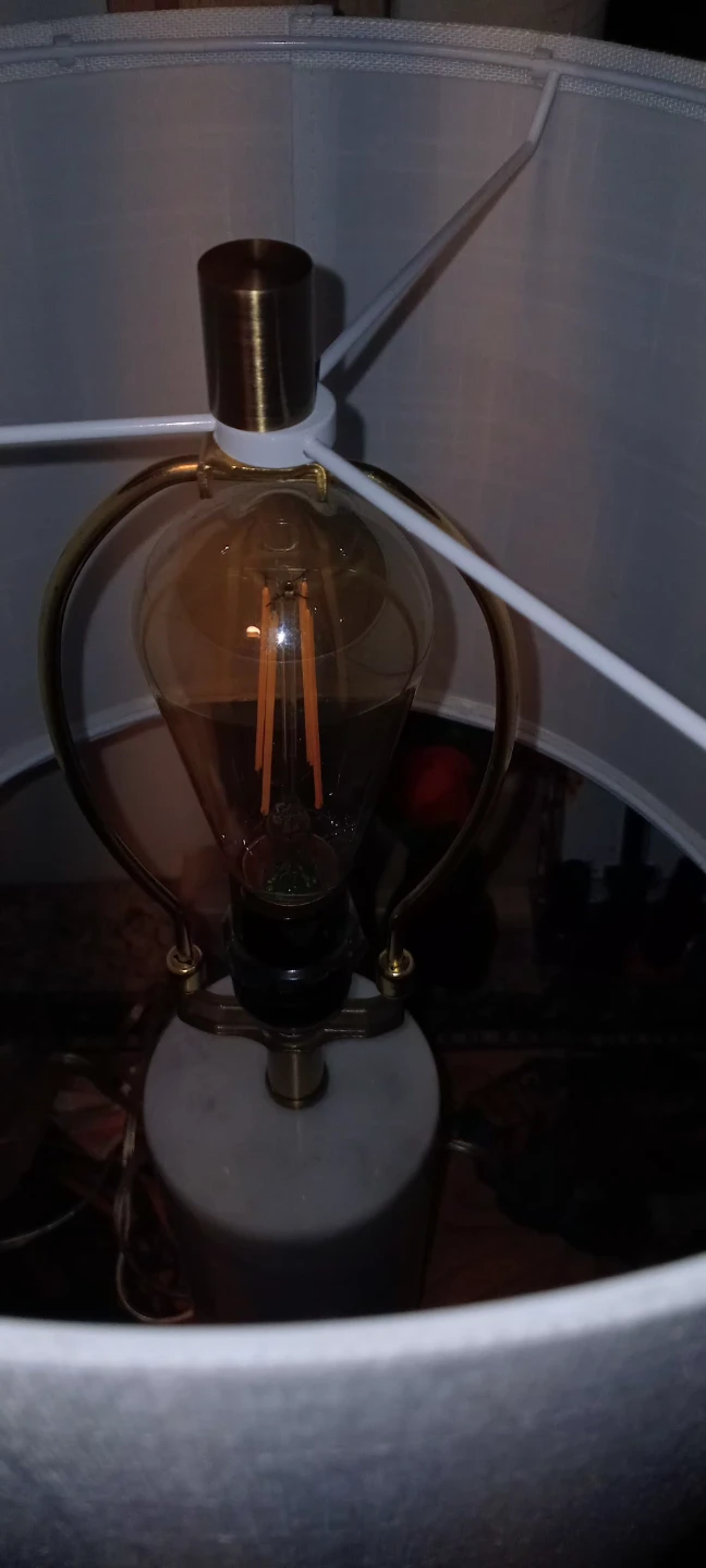Marble base table lamp with Edison bulb - photo 2