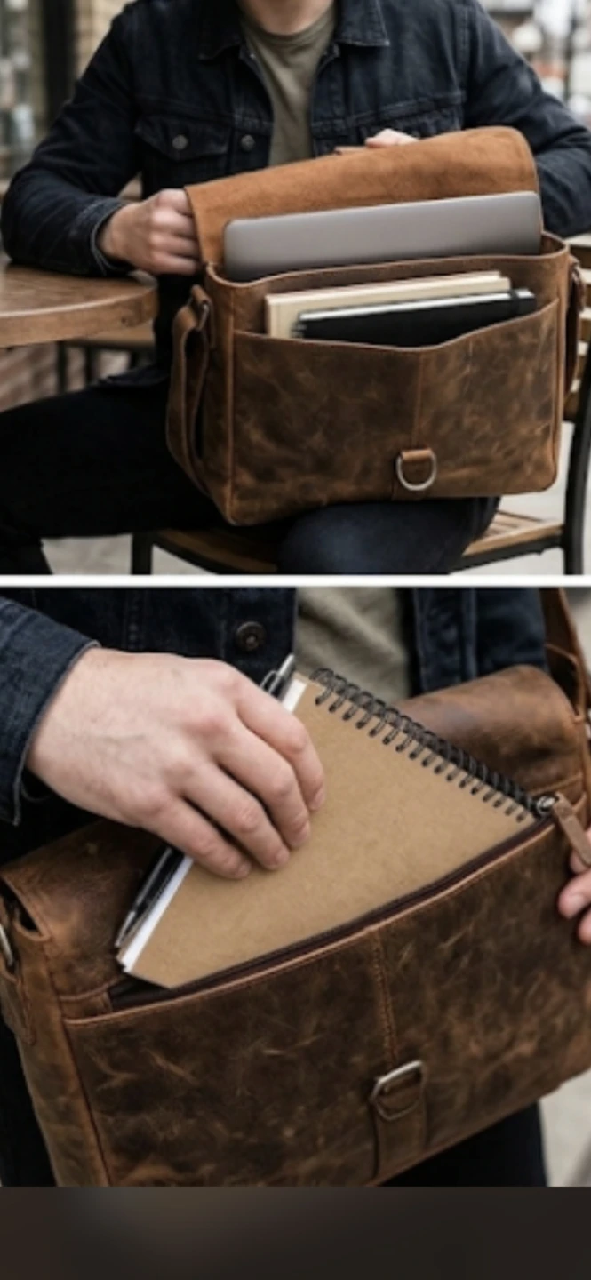 Brown Leather Messenger Bag