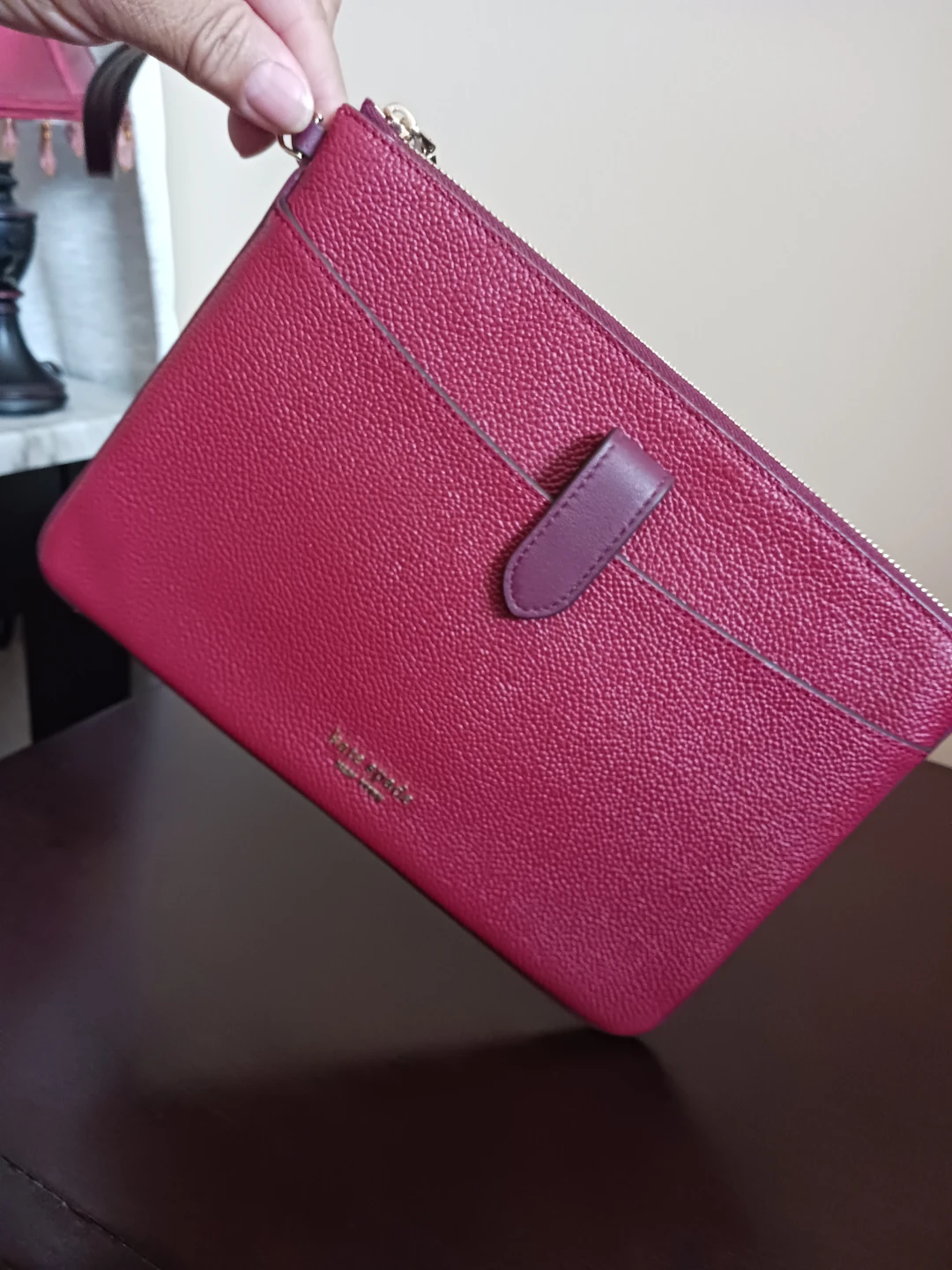 Kate Spade Red Leather Wristlet.....😊😍