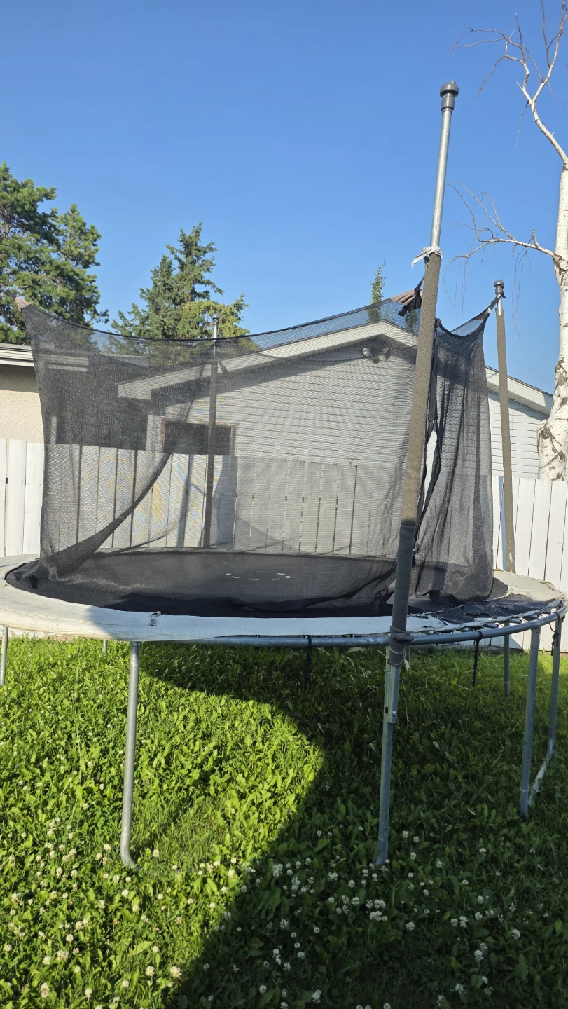 Free trampoline and  Basketball hoop adjustable
