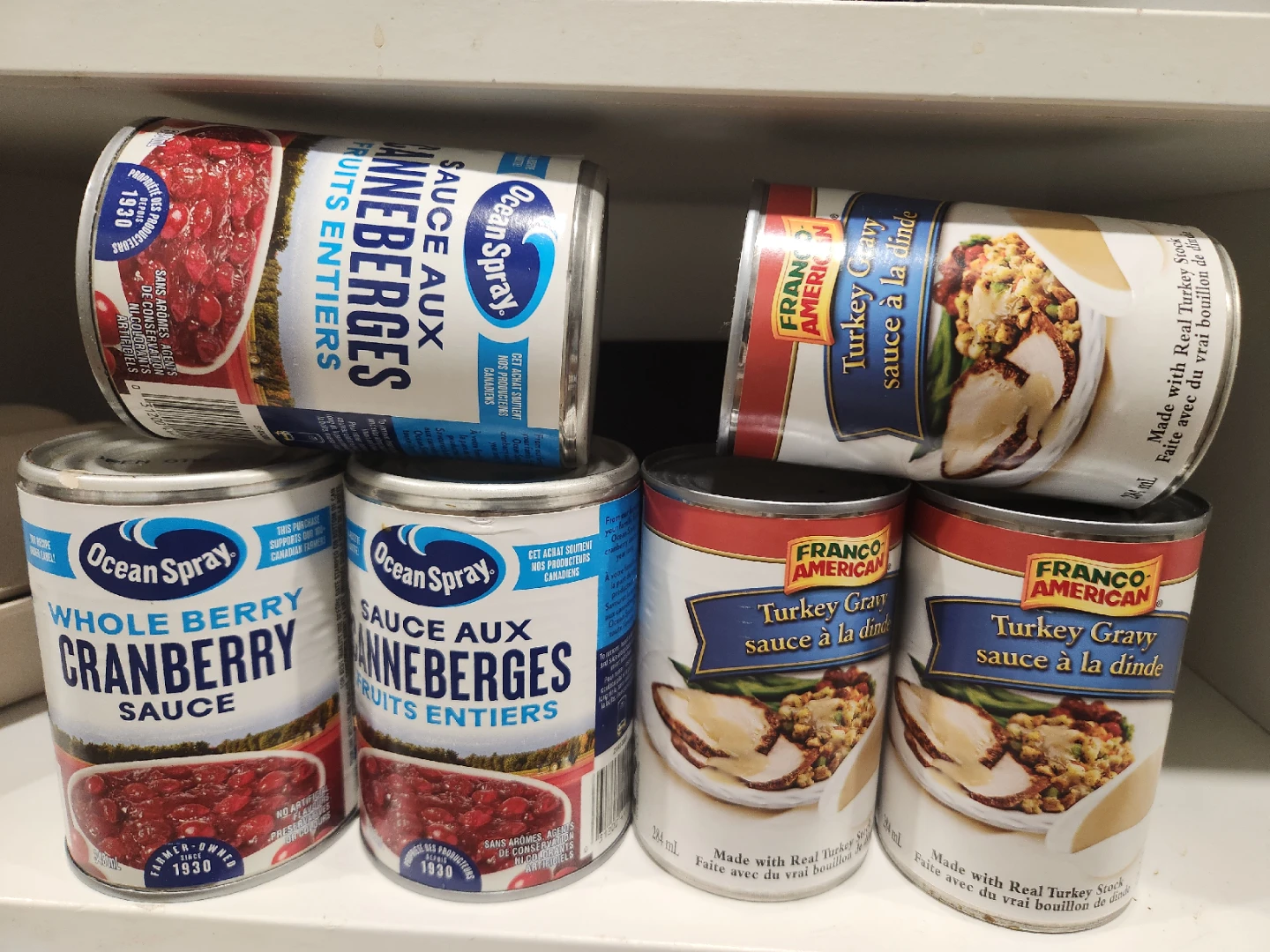 Ocean Spray Cranberry Sauce & Franco-American Turkey Gravy