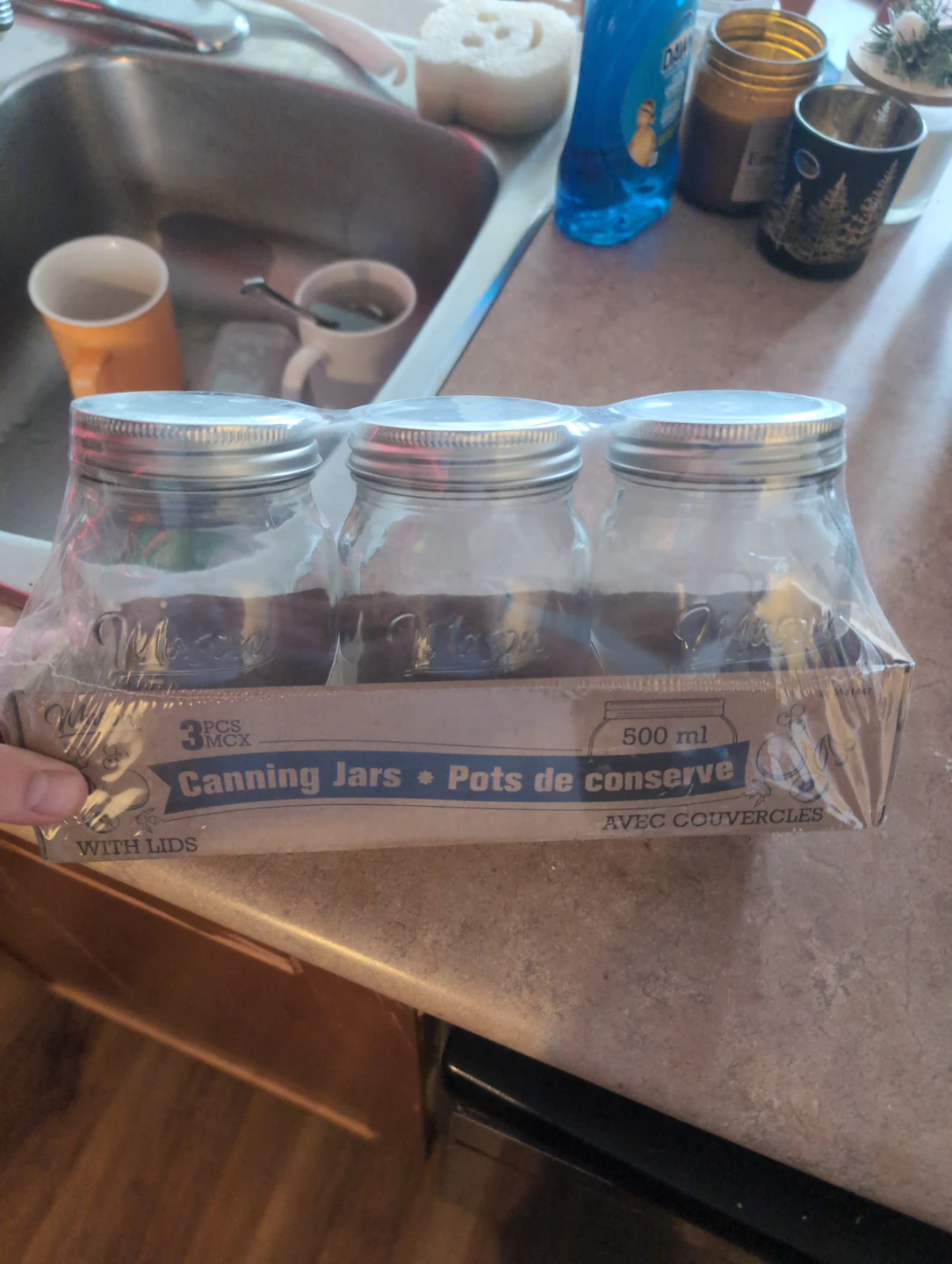 Free mason jars, 3 x 500ml