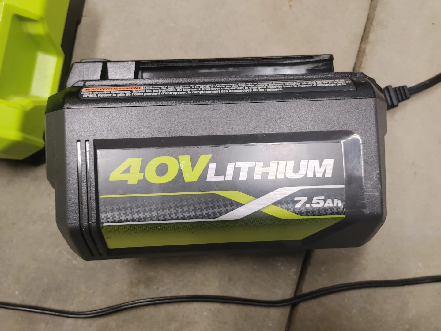 Ryobi 3in1 lawnmower with 40V battery, charger, & bag - photo 3