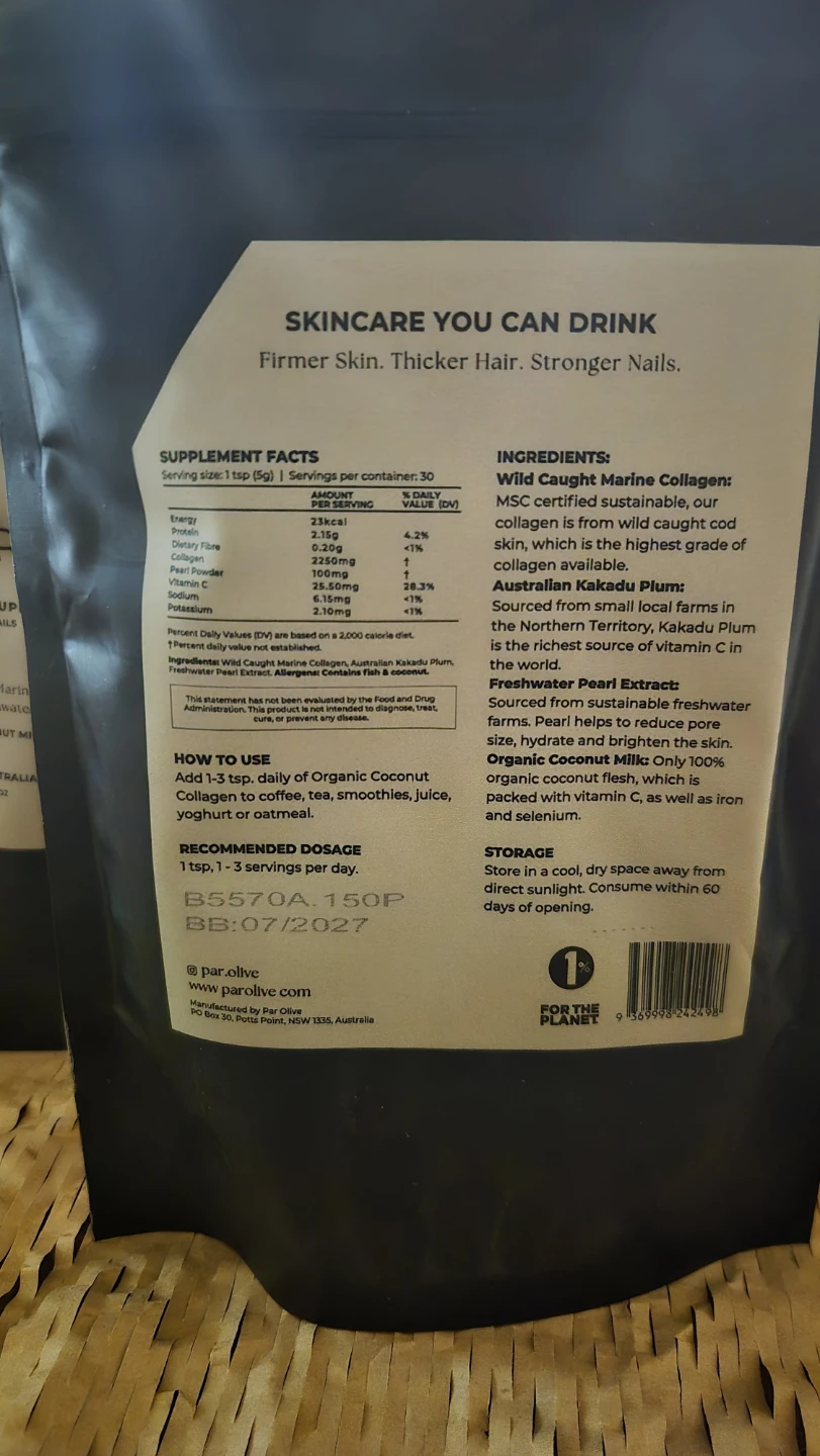 SEALED Collagen Powder Par Olive Marine Collagen Coconut Milk - photo 2