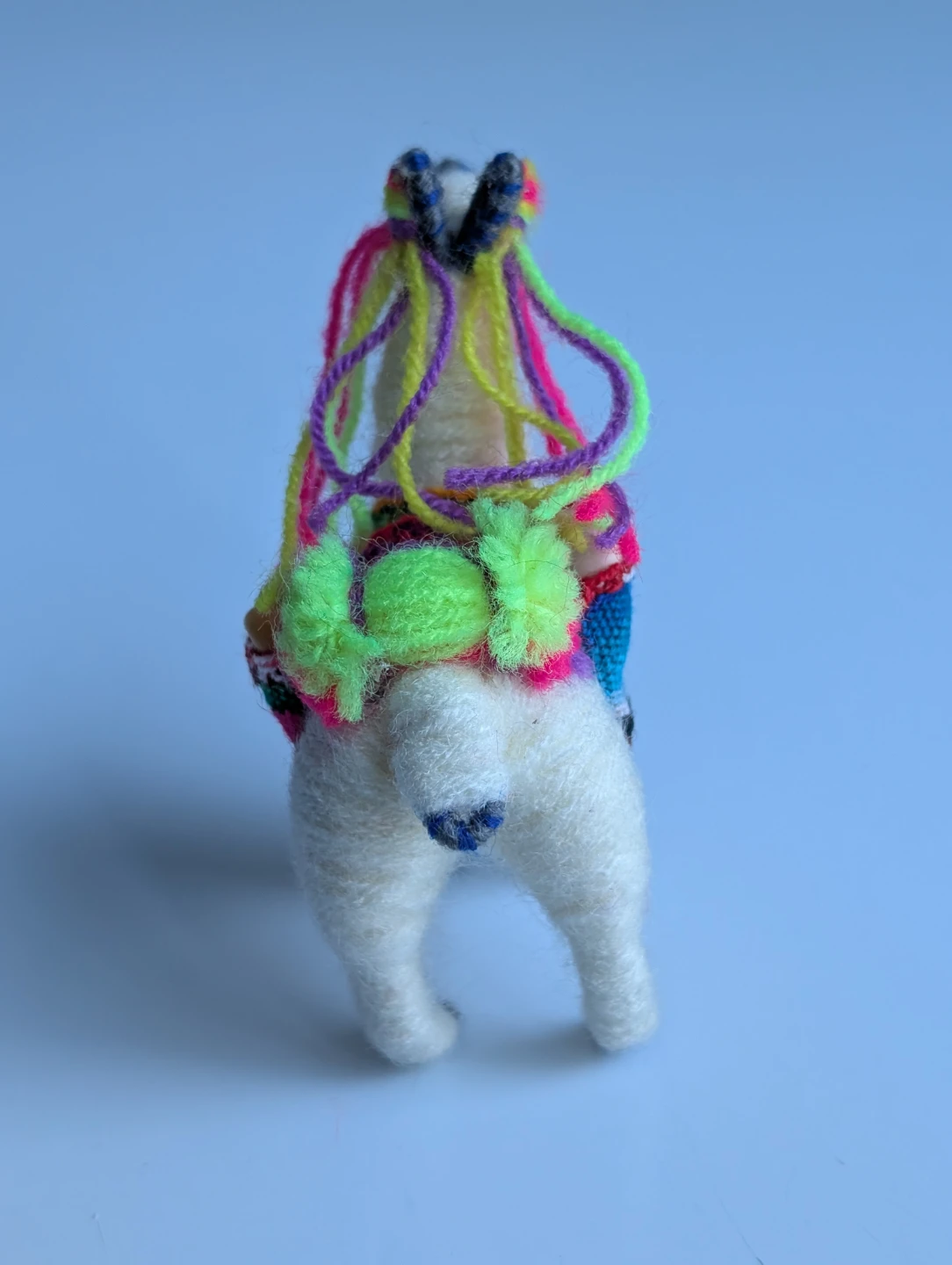 Handmade Wool Llama Figurine with Colorful Accents - photo 4