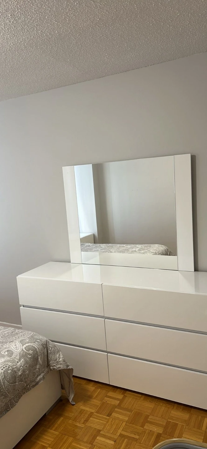 White Bedroom Furniture Set - Bed Frame, Dresser & Nightstand - photo 4