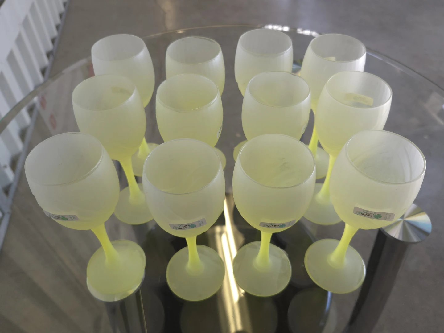 Set of 10 Frosted Yellow limoncello Glasses