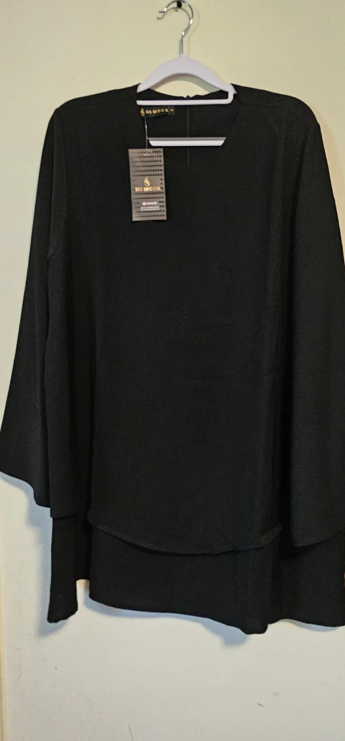 NS Moda Black Top and Pants Set