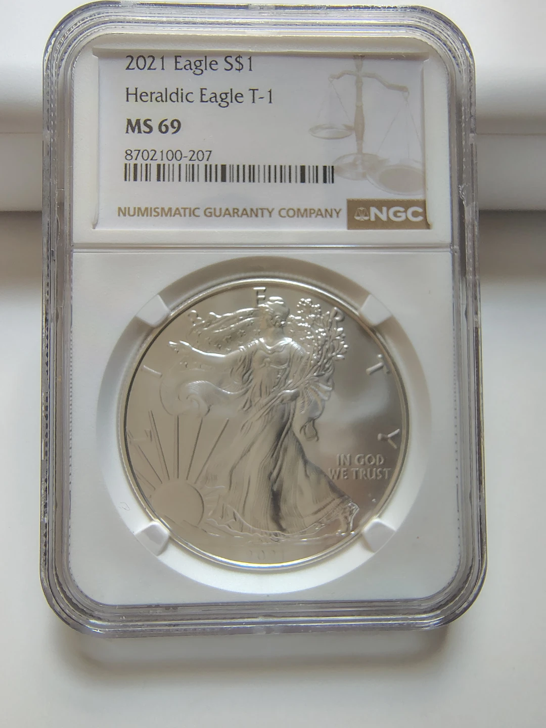 2021 American Silver Eagle T-1 MS 69 NGC