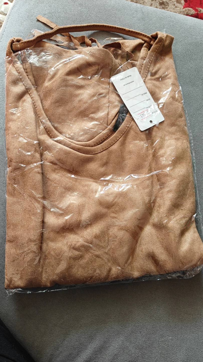 Brown Faux Suede Fringe Top - photo 2