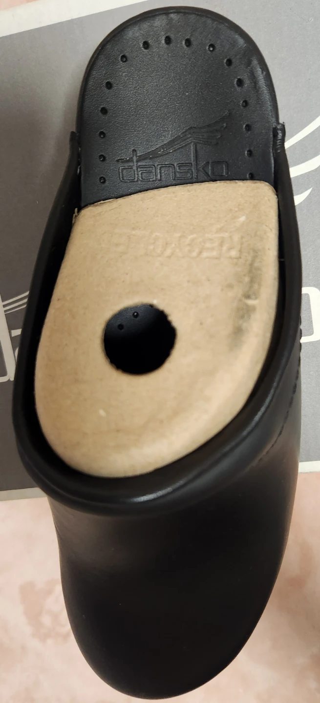 Dansko Black Leather Professional Clogs Slip On Work Shoes - photo 4