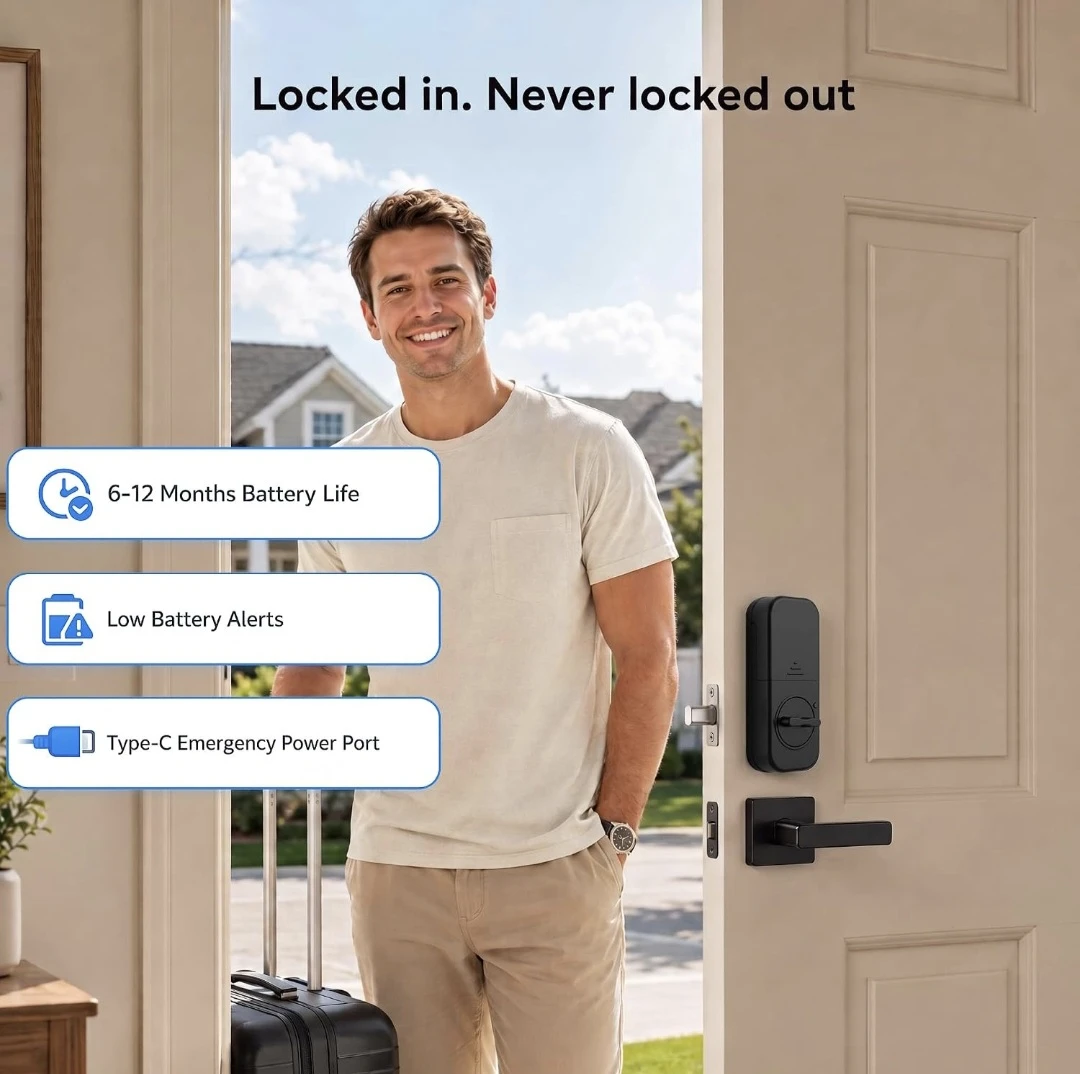 Smart Lock with Fingerprint, Keypad, and Key Fobs - photo 5