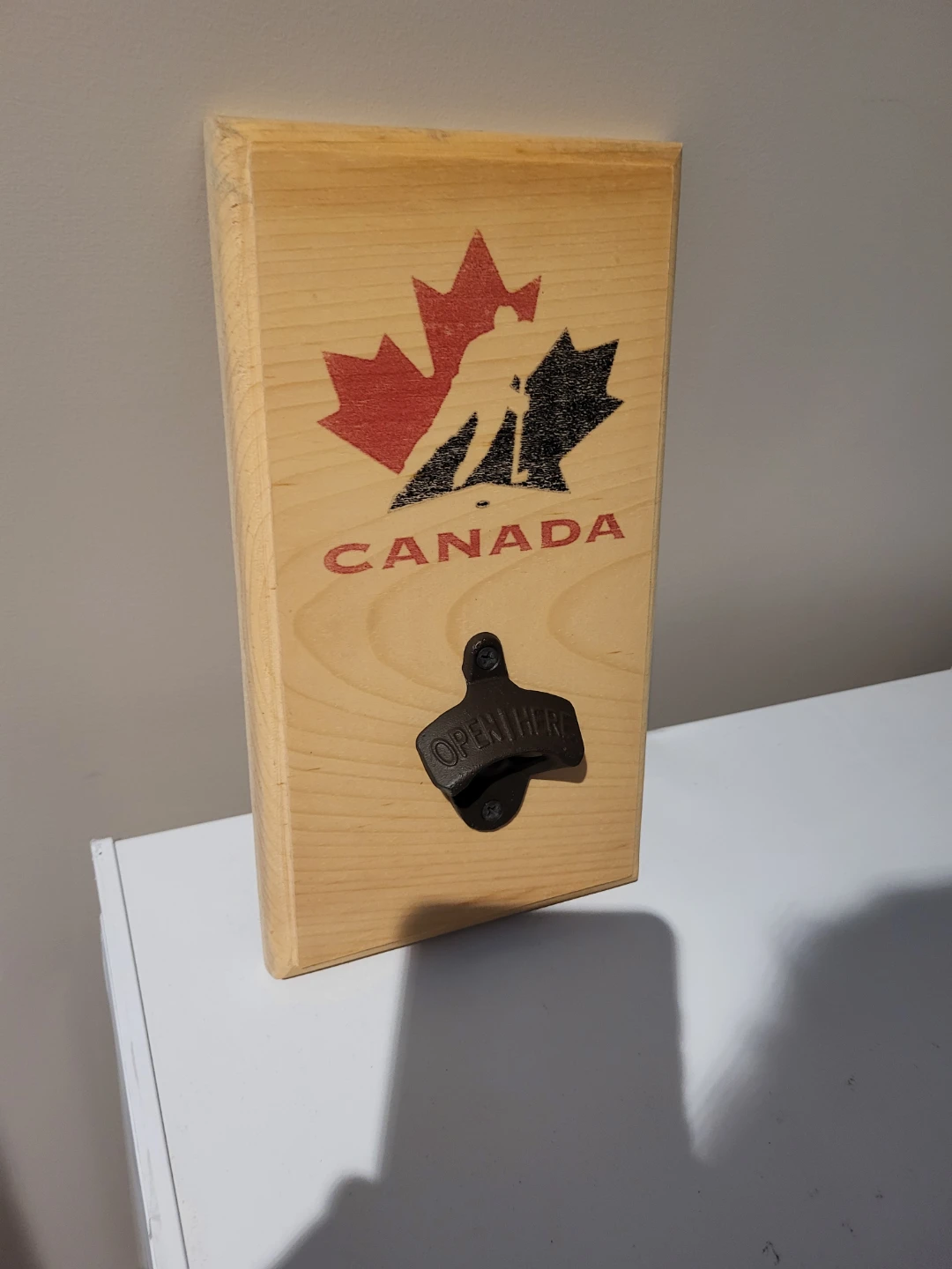 Canadian Maple Leaf Wooden Bottle Opener - photo 2