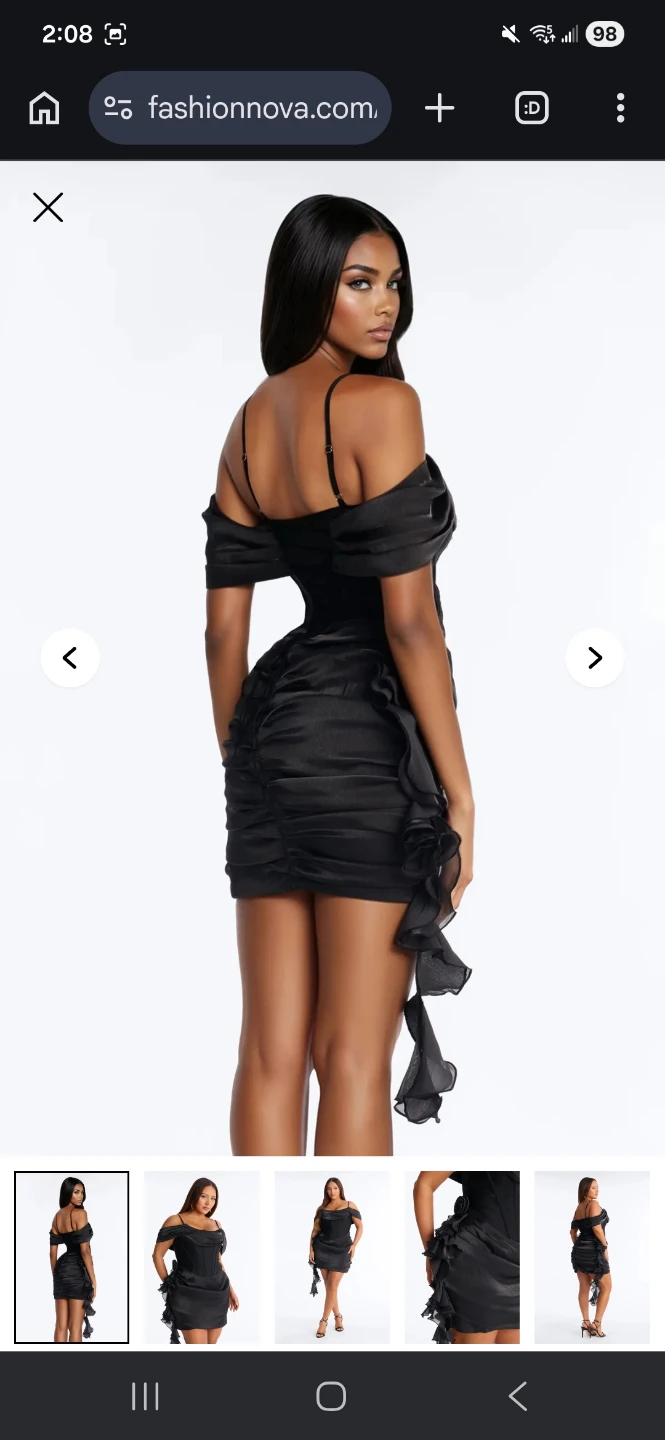 Fashion Nova  Draped Mini Dress - Black - photo 3