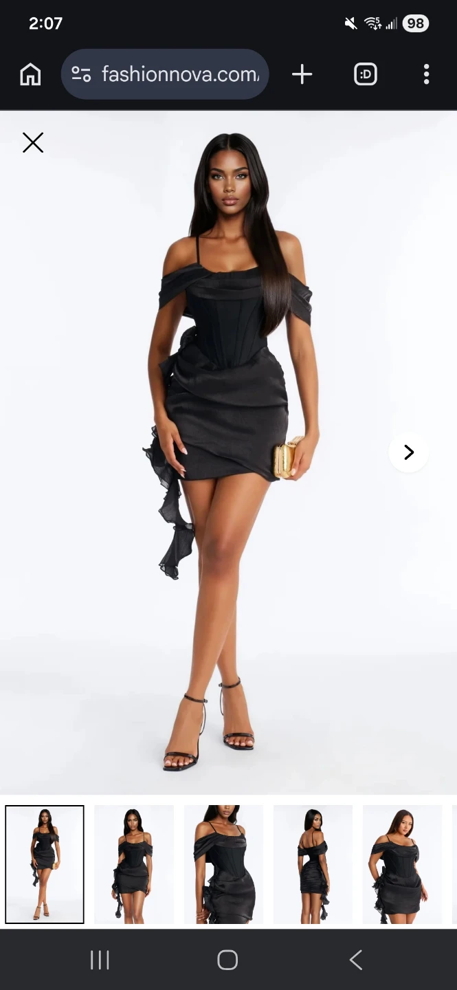 Fashion Nova  Draped Mini Dress - Black - photo 2