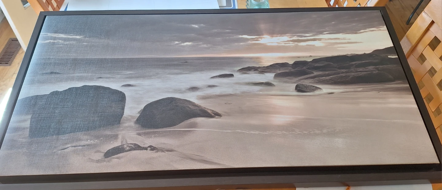 Framed Canvas Print - Seascape with Rocks