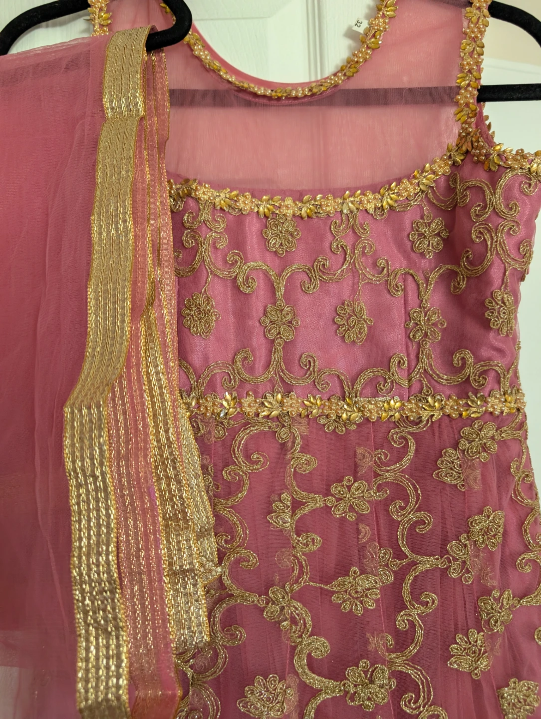 Pink Embroidered Anarkali Suit with Dupatta - photo 3
