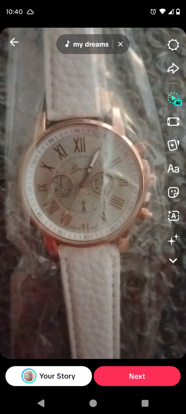Geneva Rose Gold Quartz Watch with White Band