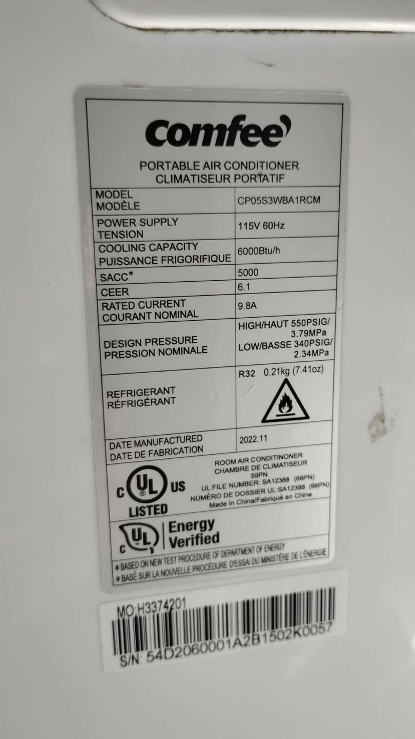 Comfee Portable Air Conditioner CP05S3WBA1RCM - photo 2