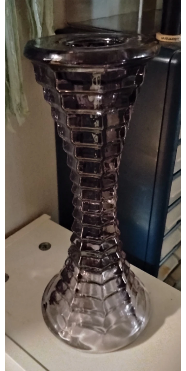 Vintage Lead Crystal  Glass Candlestick Holder