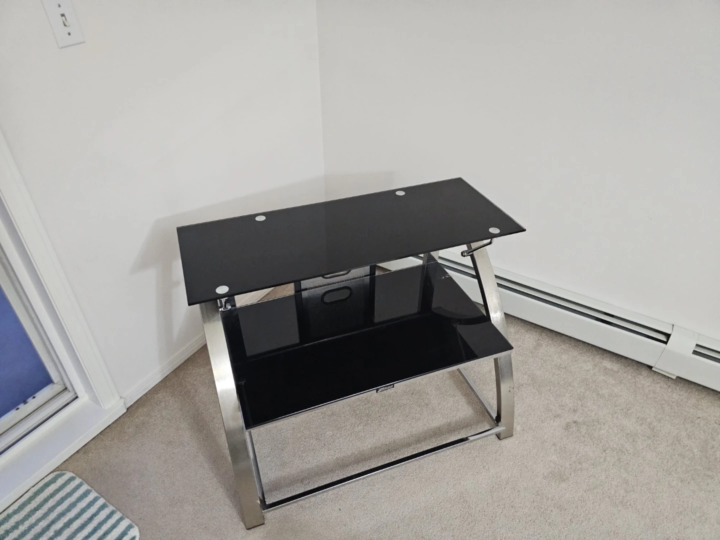 Black Glass 2-Tier TV Stand - photo 3