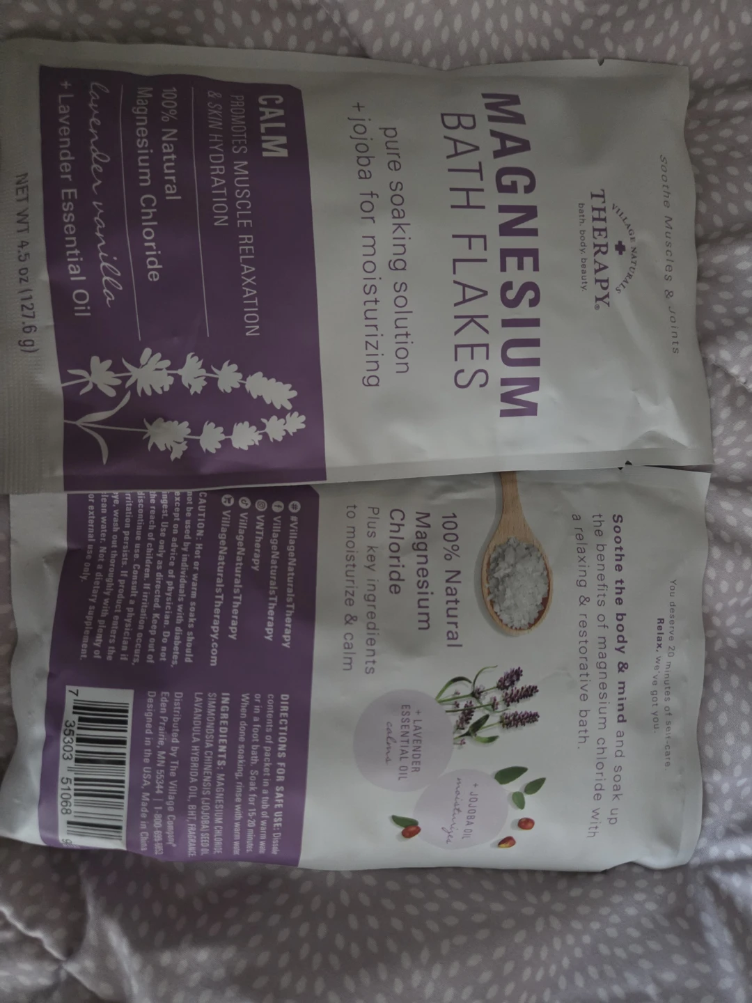 Village Naturals Therapy Magnesium Bath Flakes Lavender Vanilla - photo 3