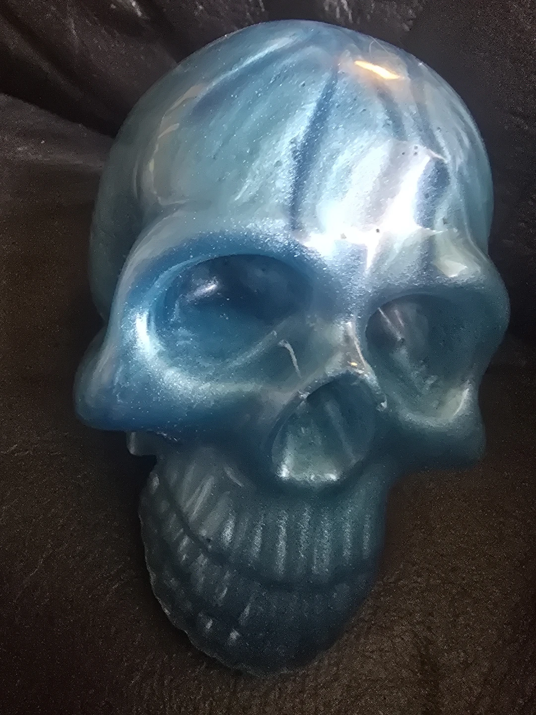 Blue Skull Figurine