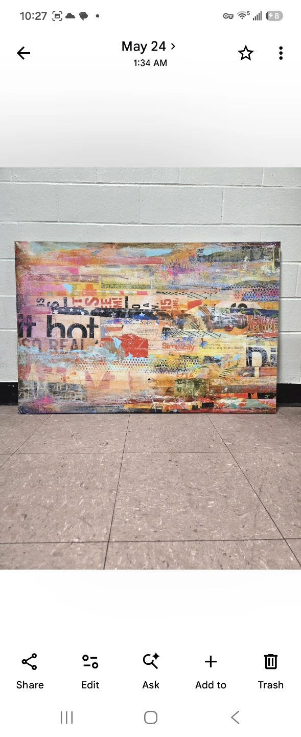 Erin Ashley "Metro Mix I" Large Abstract Canvas Wall Art