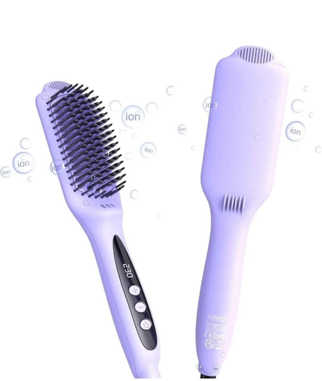 LANDOT Hair Straightener Brush Heated Straightening Brush: ... - photo 3