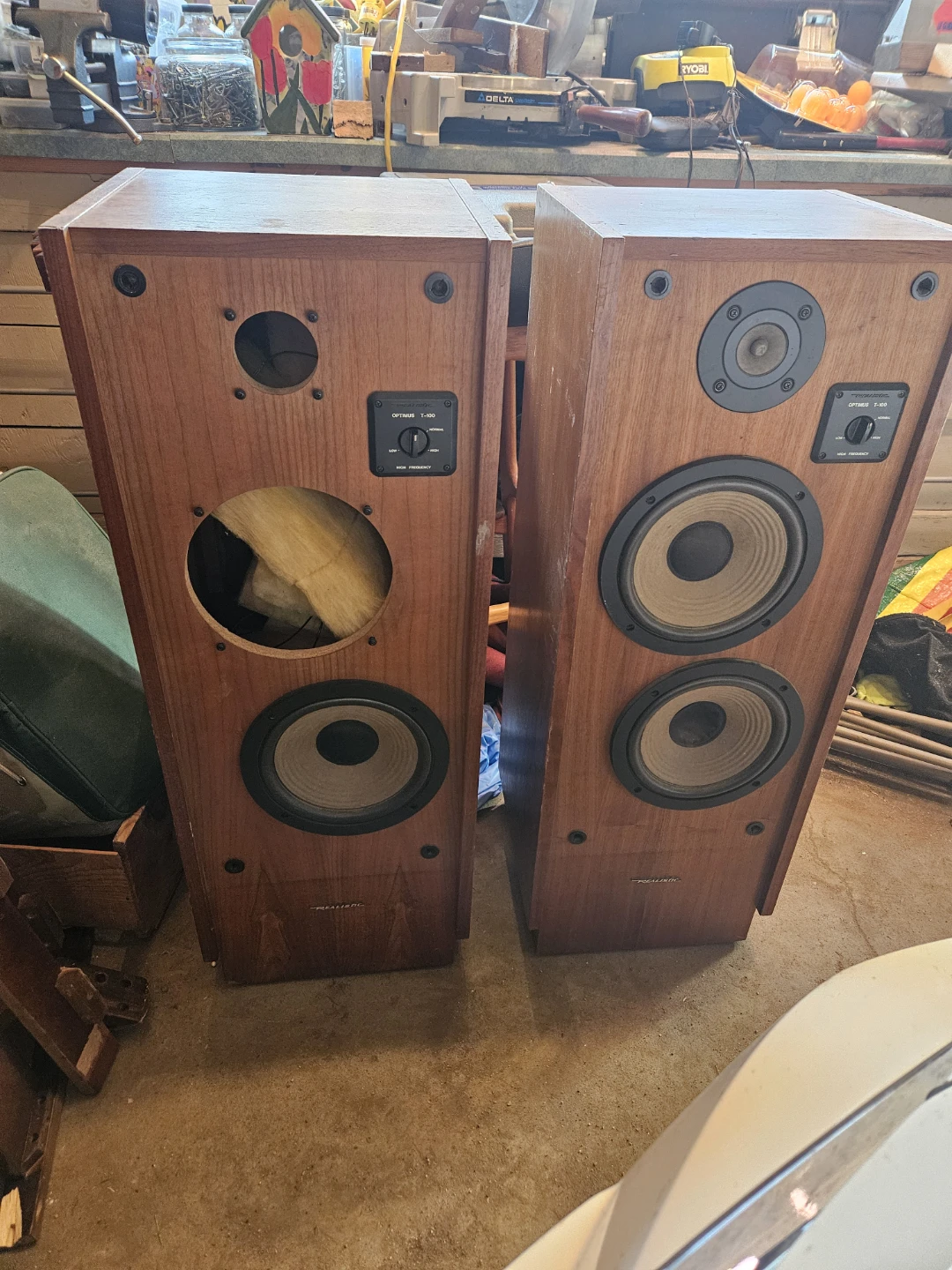 Realistic Optimus T-100 speakers for sale.