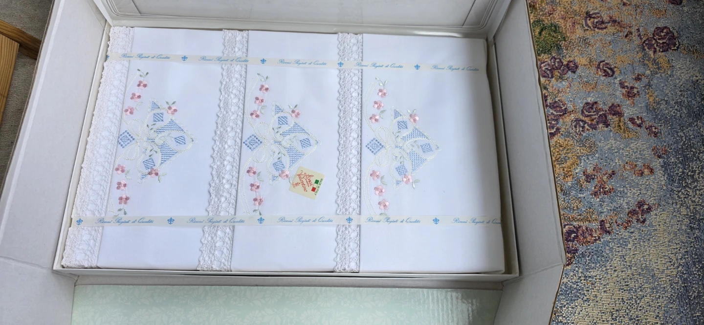 Classic Ricami Embroidered Tablecloth bed sheet and towels Set - photo 3