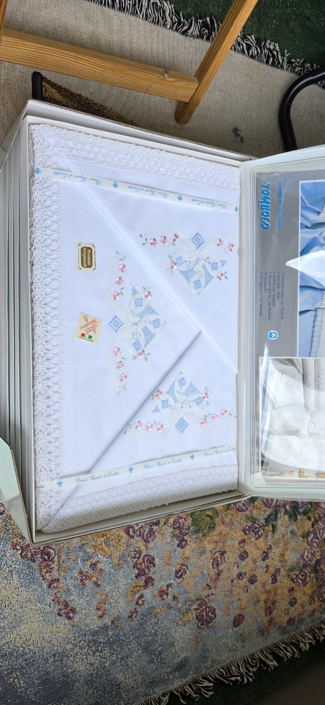 Classic Ricami Embroidered Tablecloth bed sheet and towels Set - photo 4