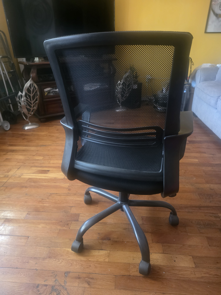 Black Mesh Office Chair with Wheels - photo 5