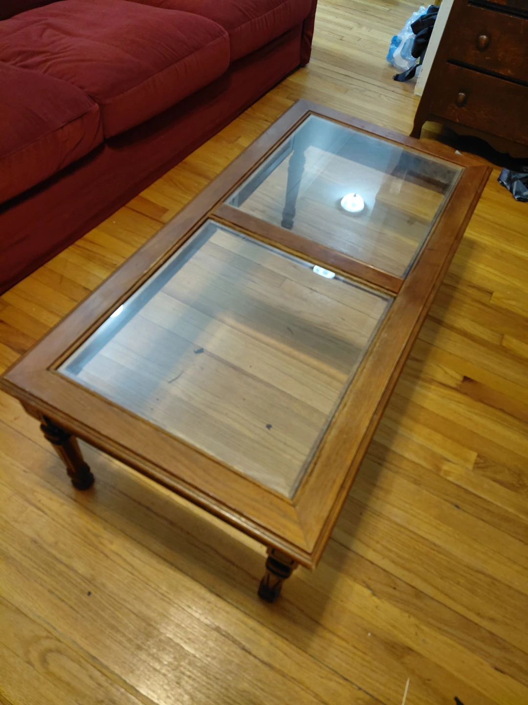 Wooden Coffee Table with Glass Top - photo 5