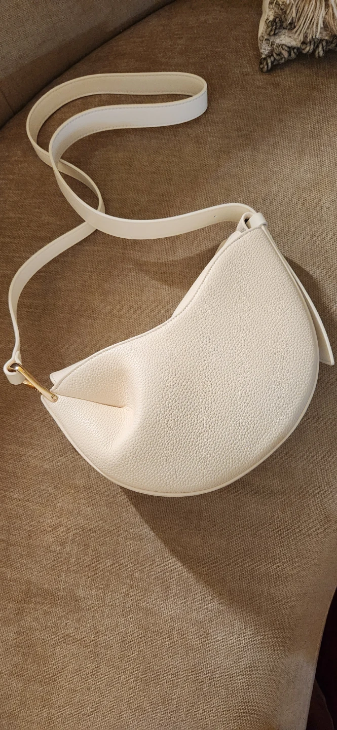 White Crescent Shoulder Bag