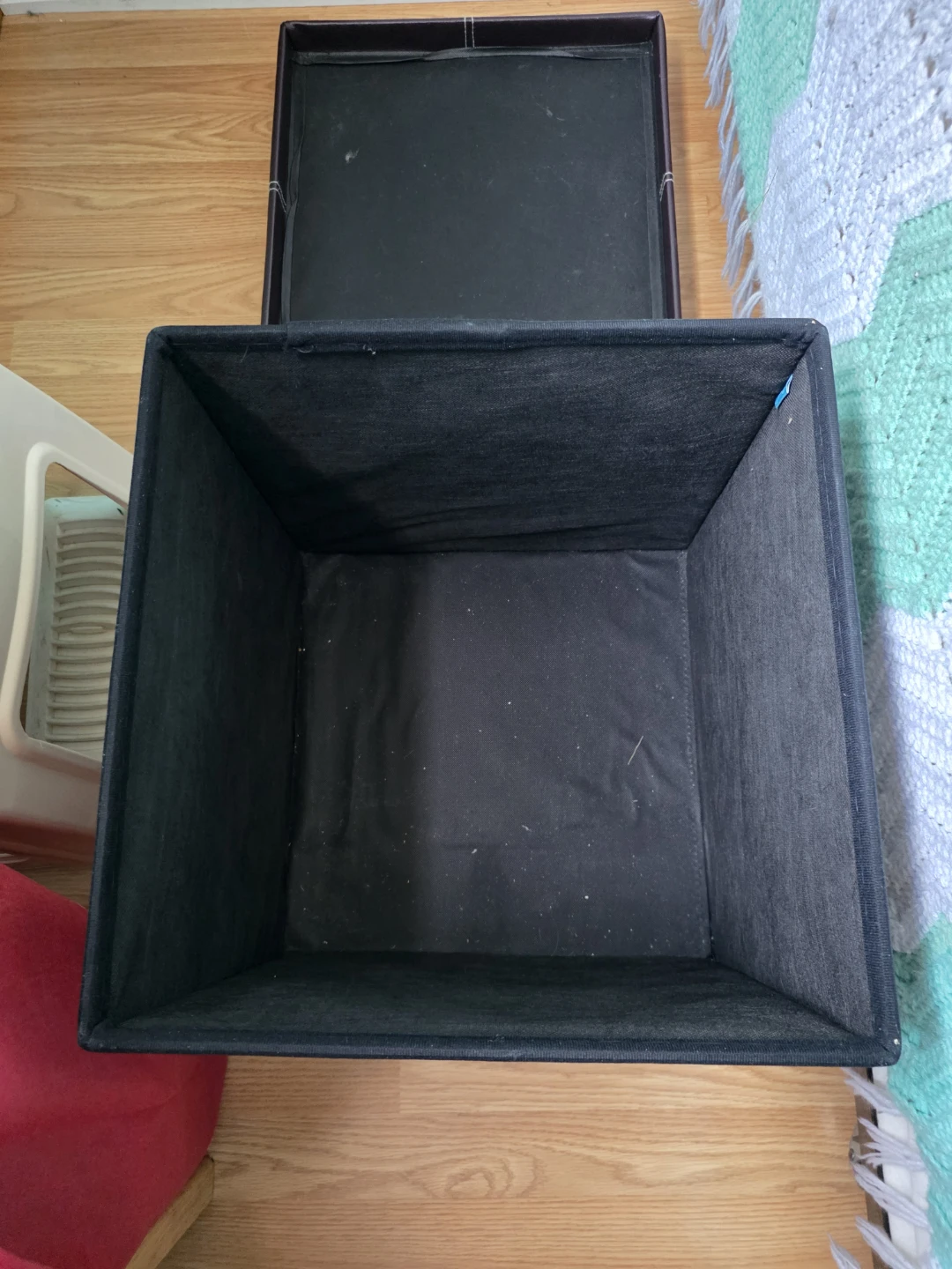 Brown Faux Leather Storage Ottoman - photo 3
