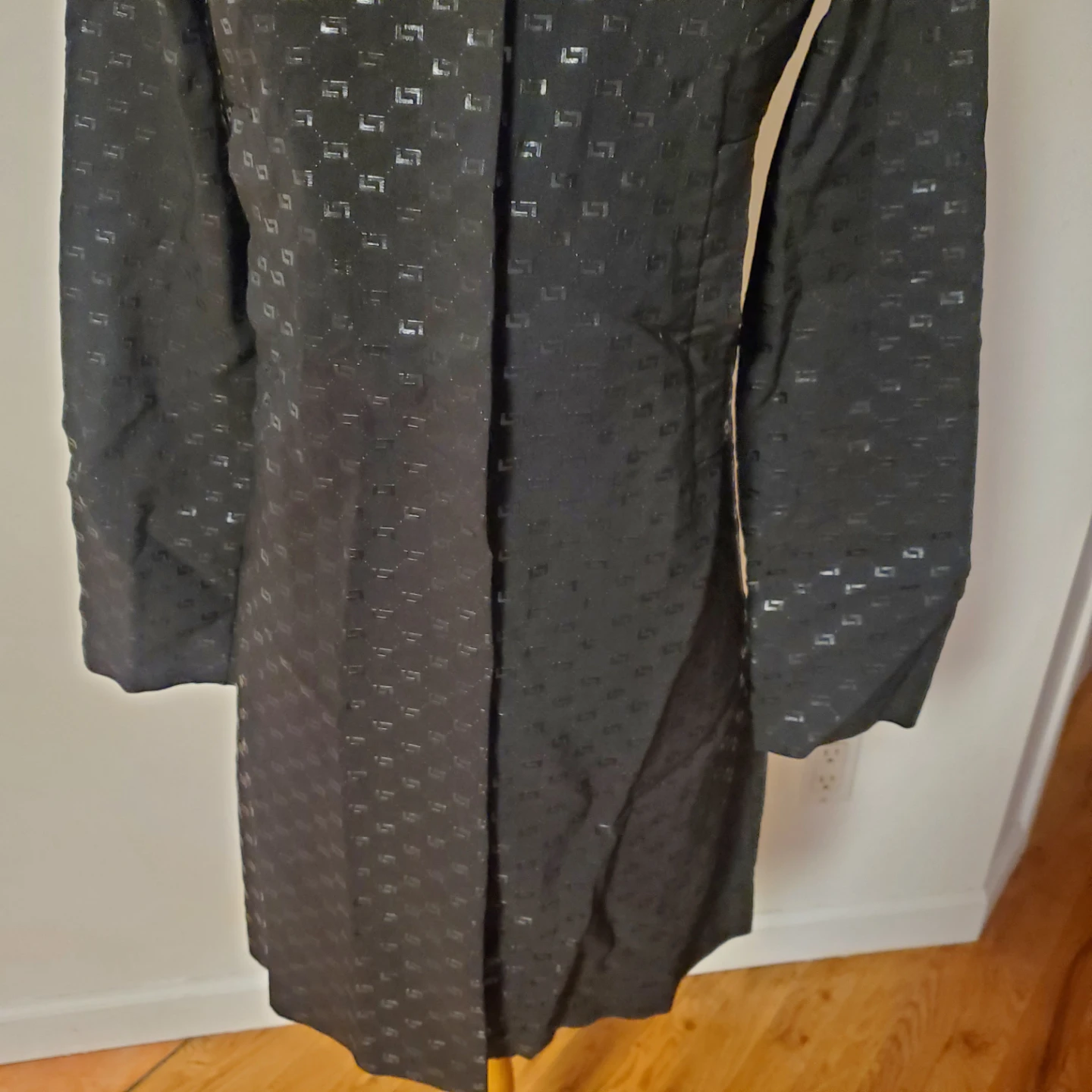 Black patterned button-up jacket - photo 2