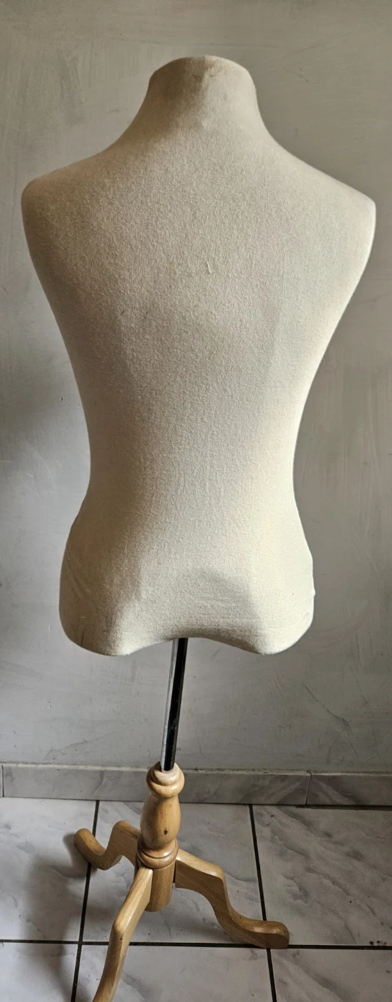 Fabric Dress Form / Display Mannequin on Wooden Stand - photo 2